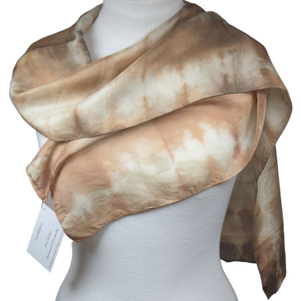 Hand-dyed Shibori Silk Scarf - Blackberry